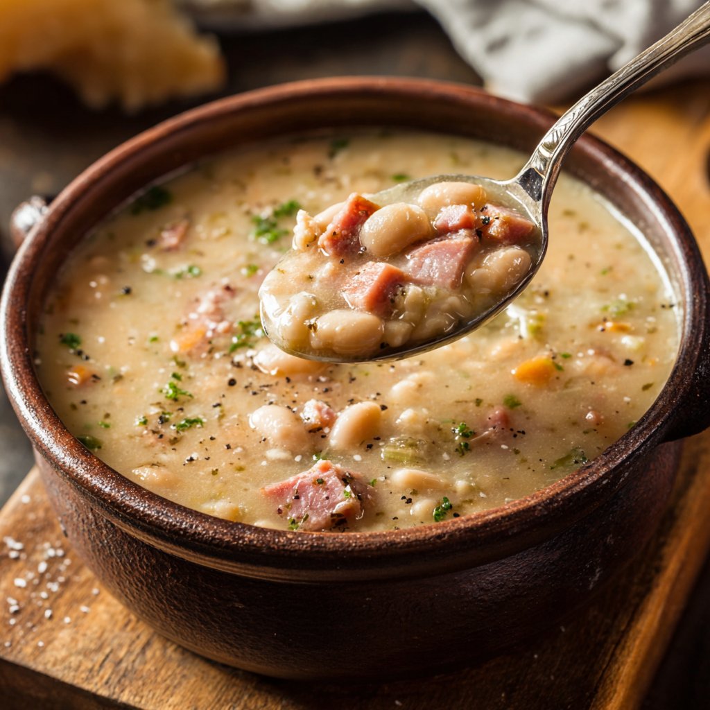 Farmhouse Creamy Ham and Bean Soup