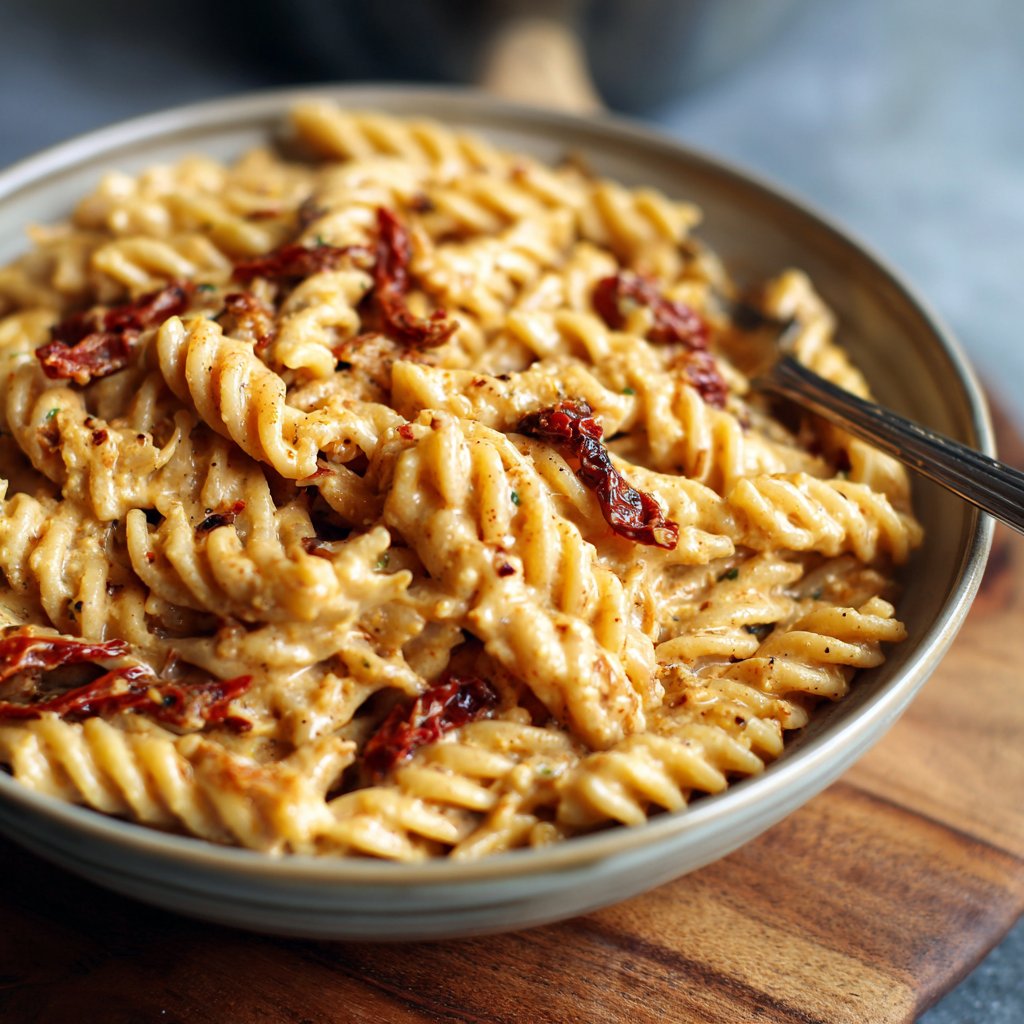 One Pot Creamy Garlic Sun-Dried Tomato Pasta