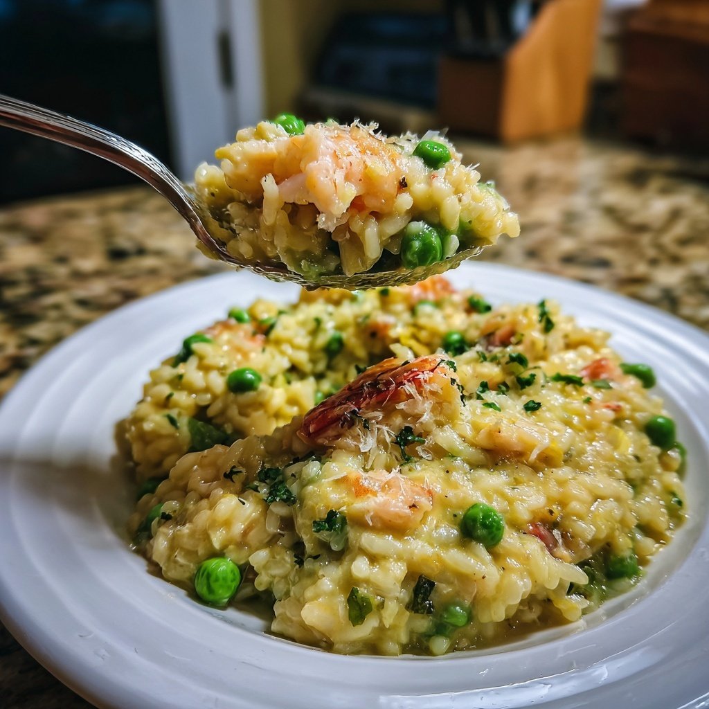 Seafood Risotto with Peas