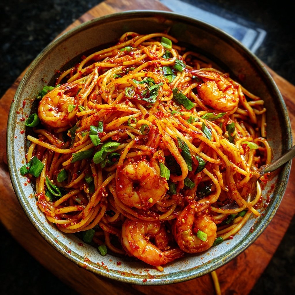 Szechuan Noodles with Shrimp