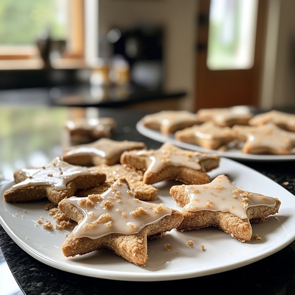 Cinnamon Star Cookies with Almond Glaze