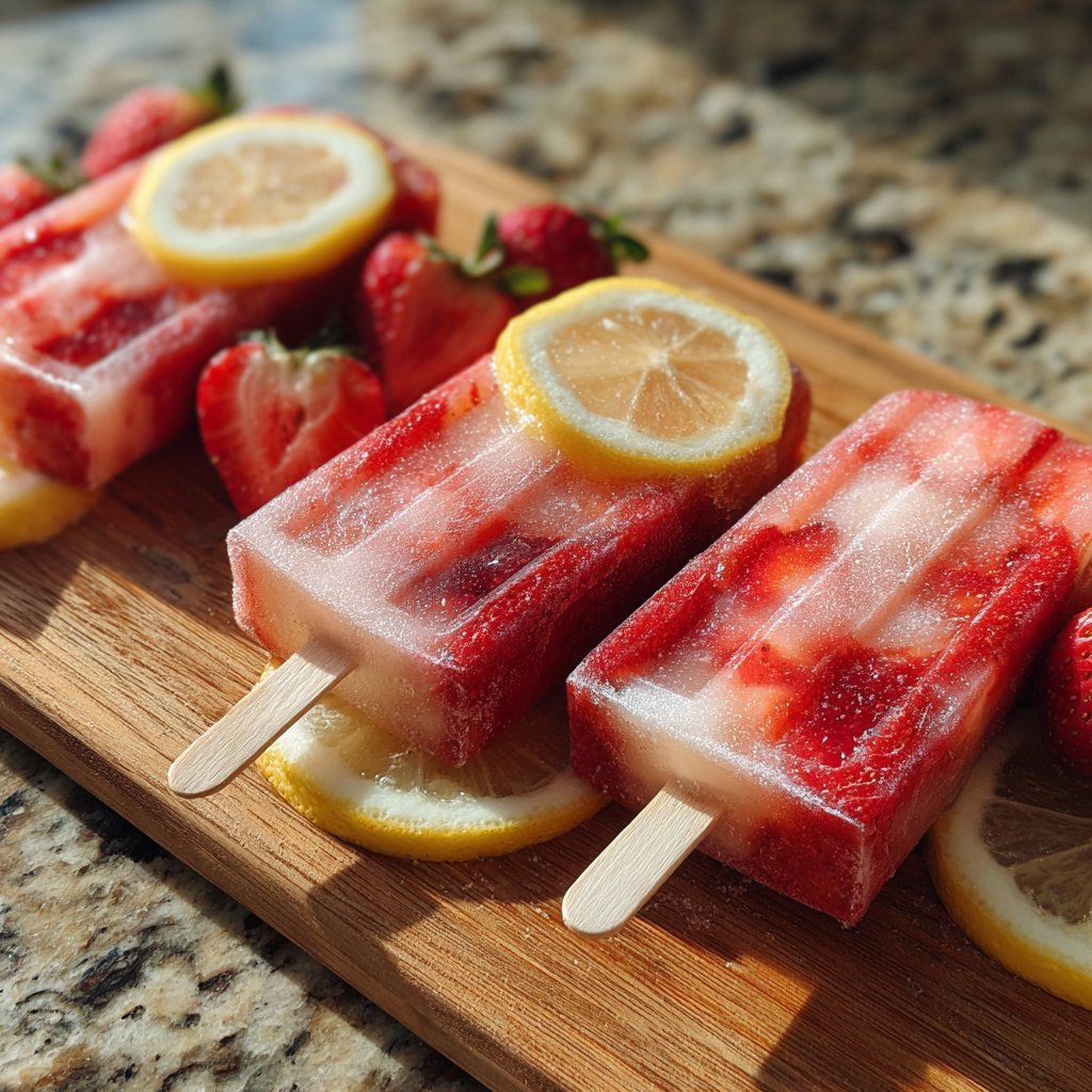 Strawberry Lemonade Popsicles
