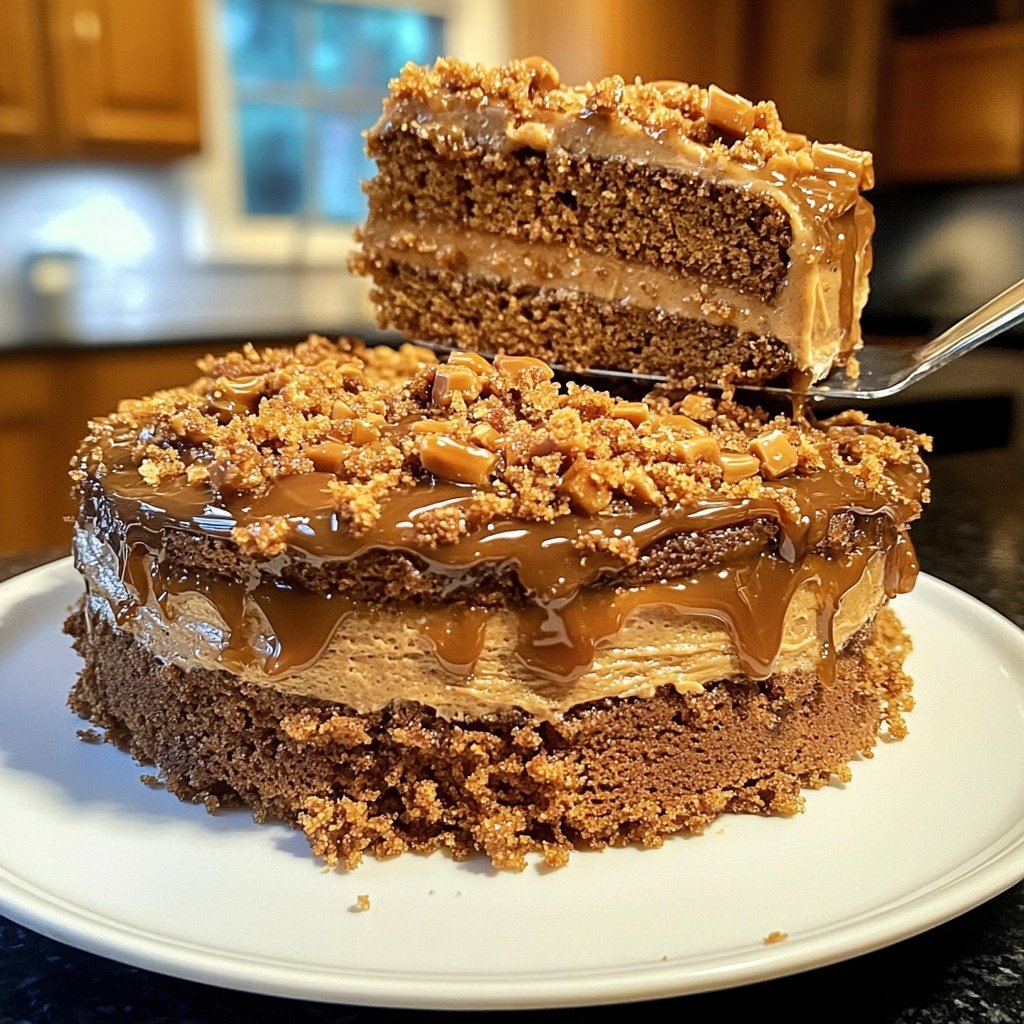 Spice Cake with Coffee Toffee Crunch
