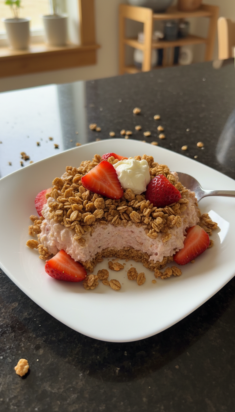 Granola Strawberry Cheesecake Oats