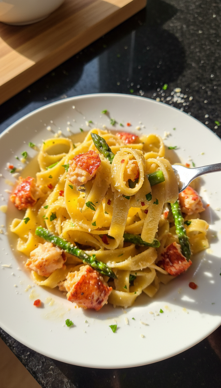 Lobster and Asparagus Pasta