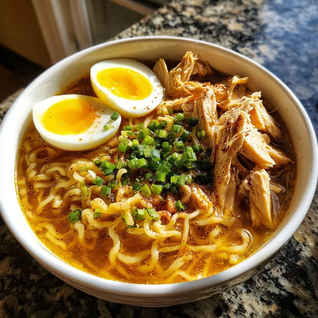 Spicy Chicken Ramen with Soft-Boiled Egg