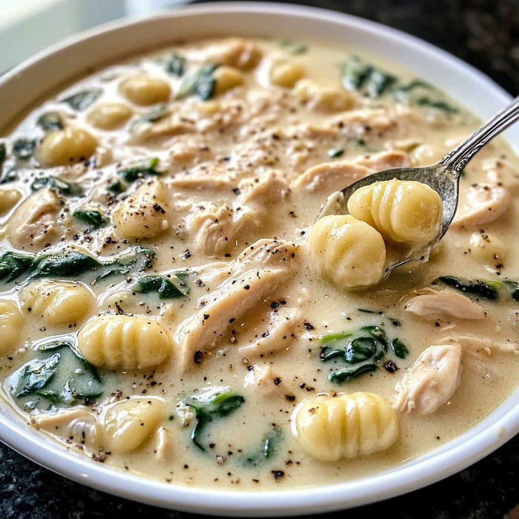 Creamy Garlic Chicken Gnocchi Soup