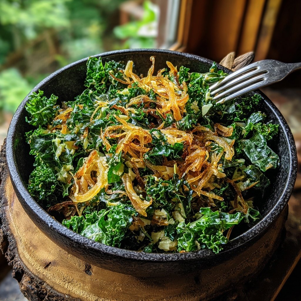 Caramelized Onion and Kale Slaw