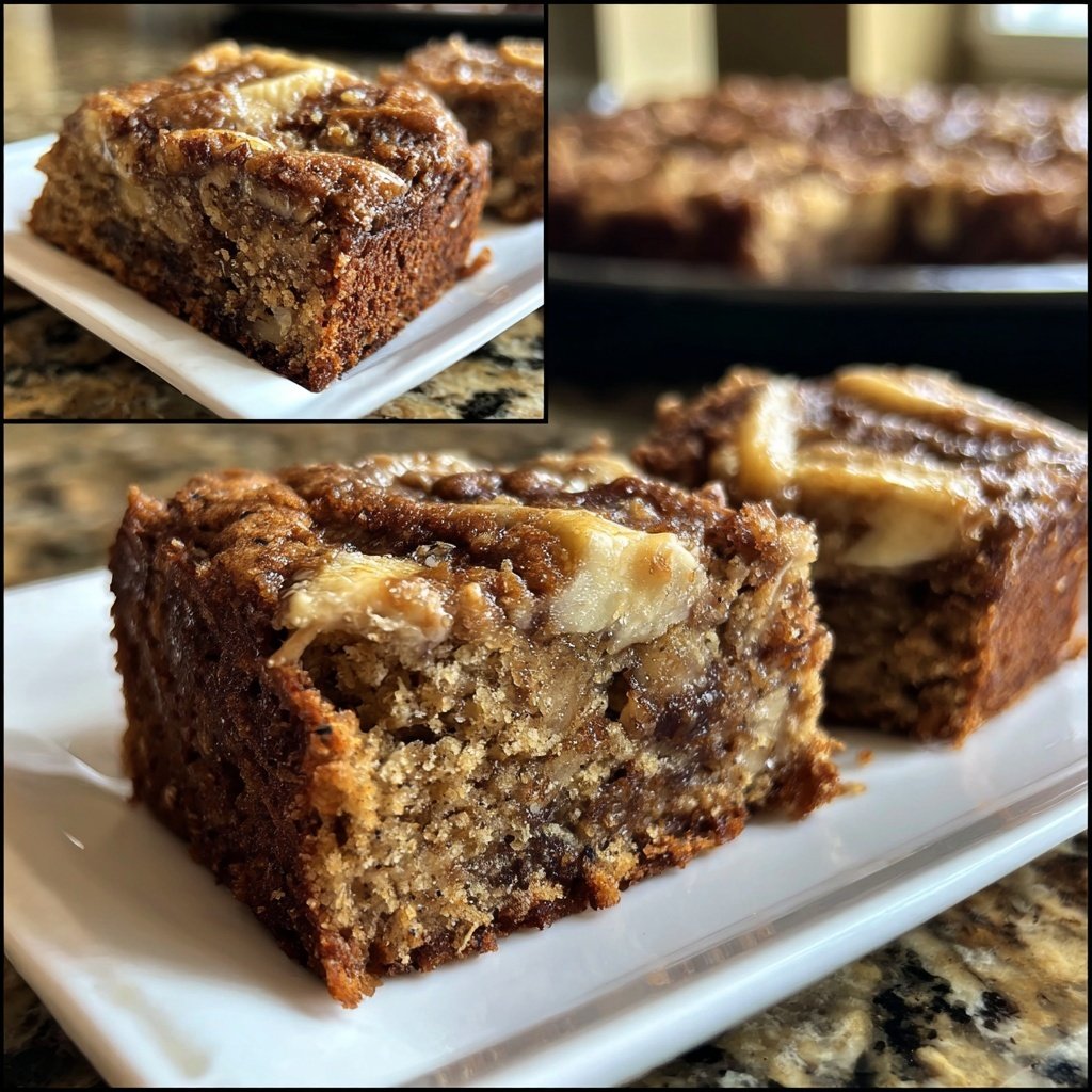 Peanut Butter Banana Bread Bars