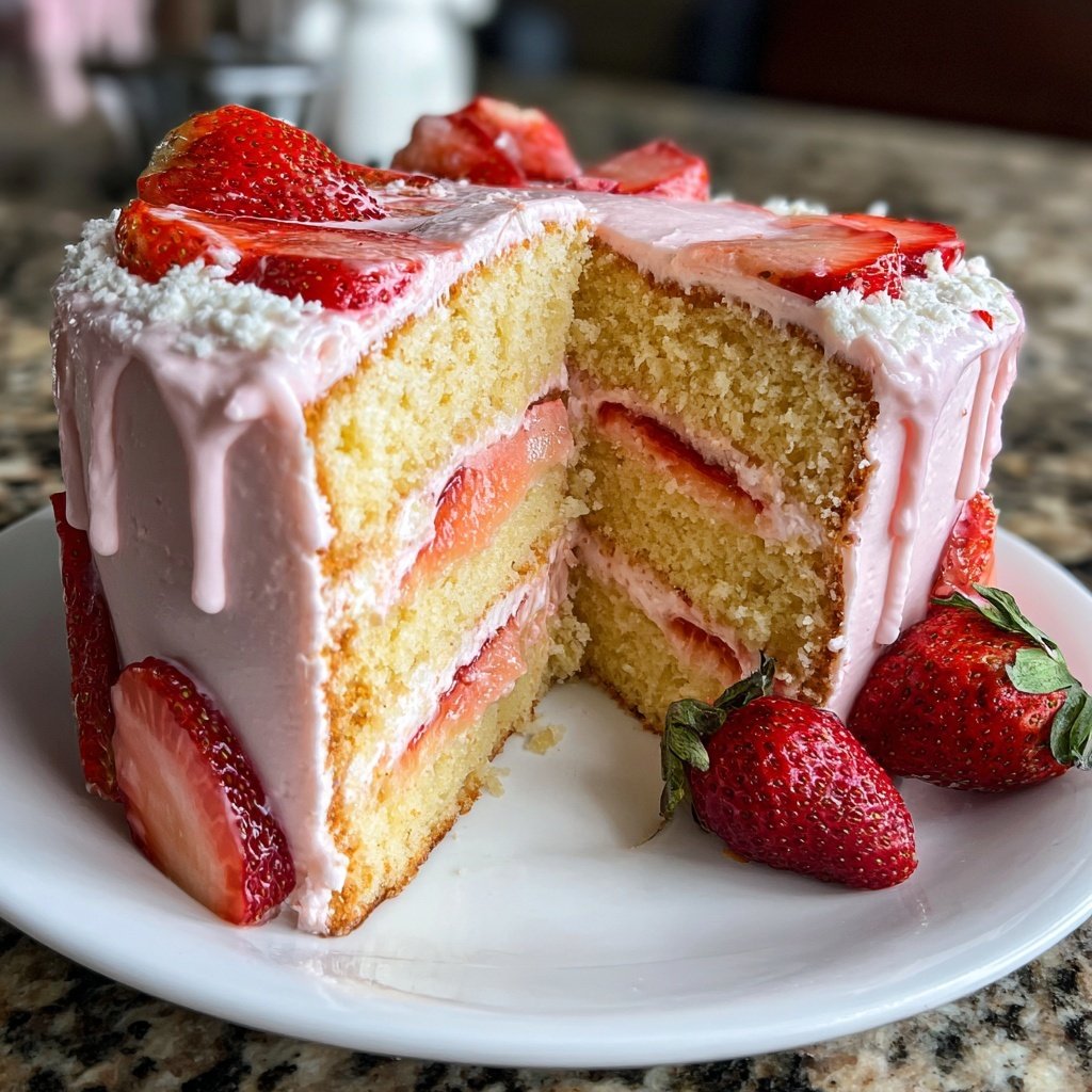Strawberry Vanilla Cake