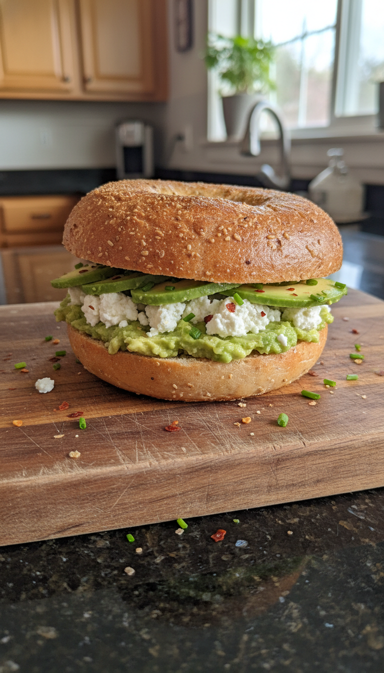 Avocado Cottage Cheese Bagel Bliss