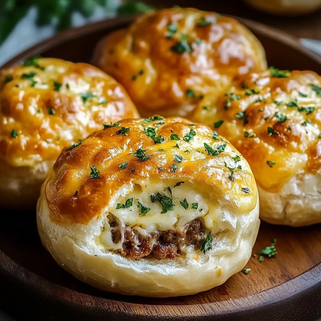 Garlic Parmesan Cheeseburger Bombs