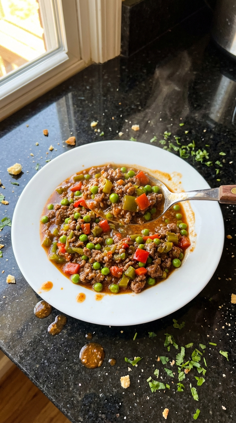 Beef Picadillo with Peas