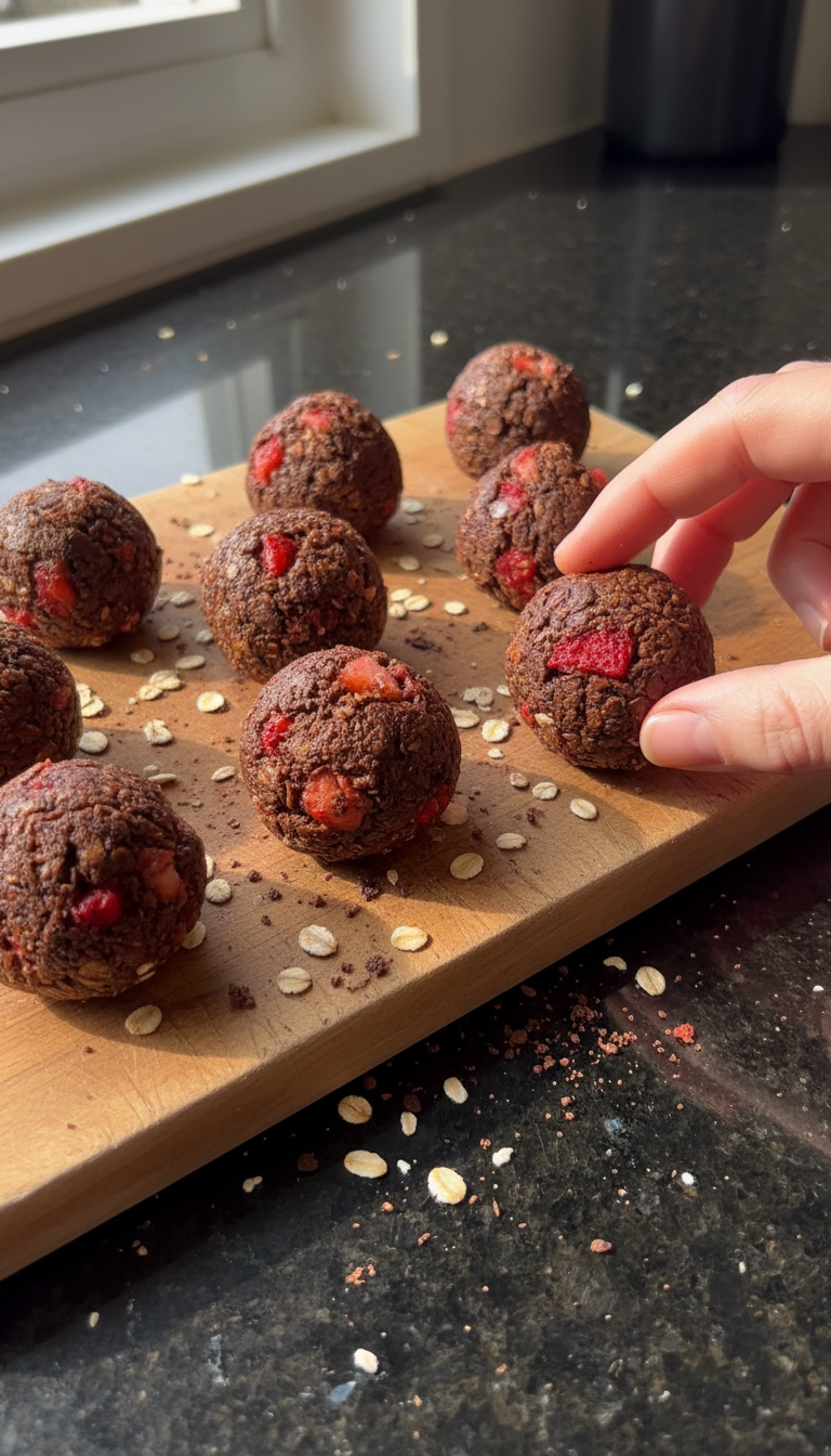 Chocolate Strawberry Energy Bites