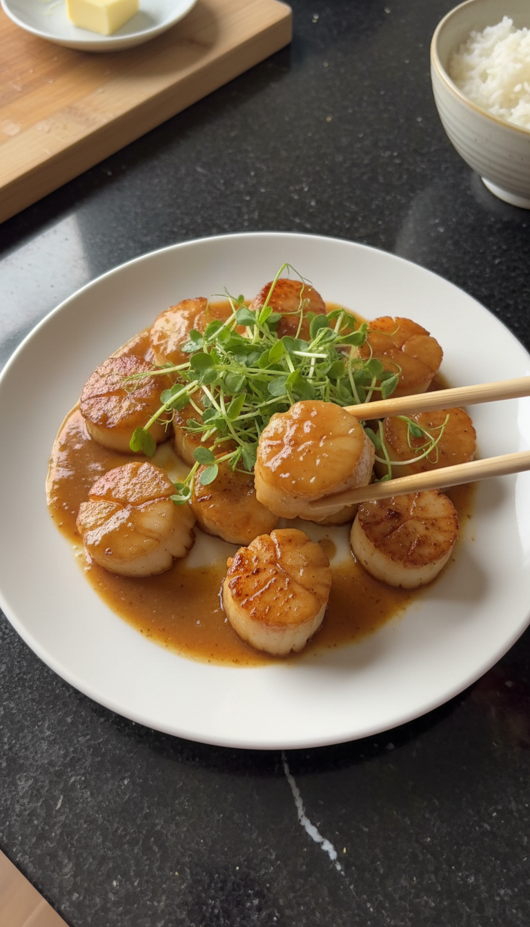 Miso Glazed Seared Scallops