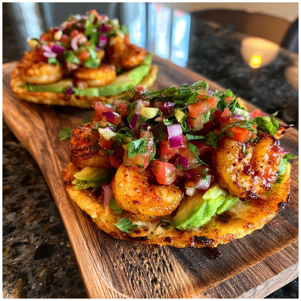 Crispy Shrimp Tostadas with Lime