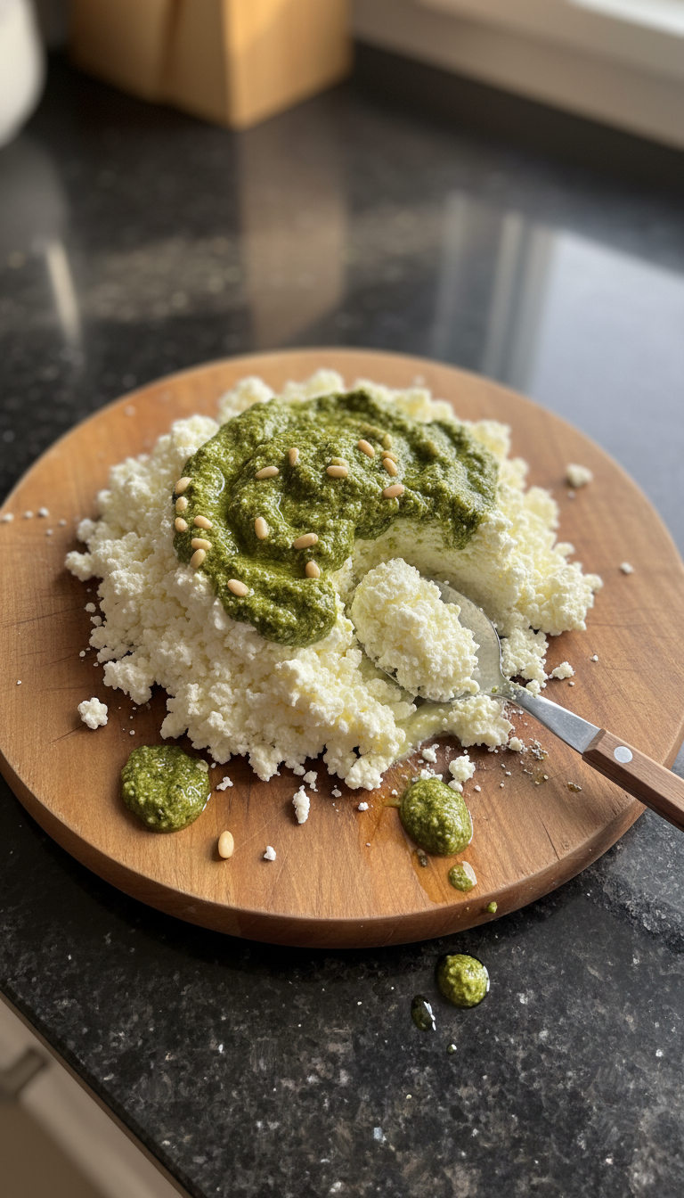 Cottage Cheese with Pesto