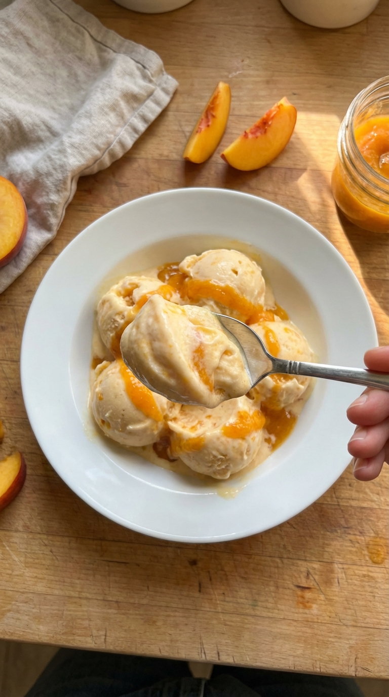 Peach Frozen Yogurt Swirls