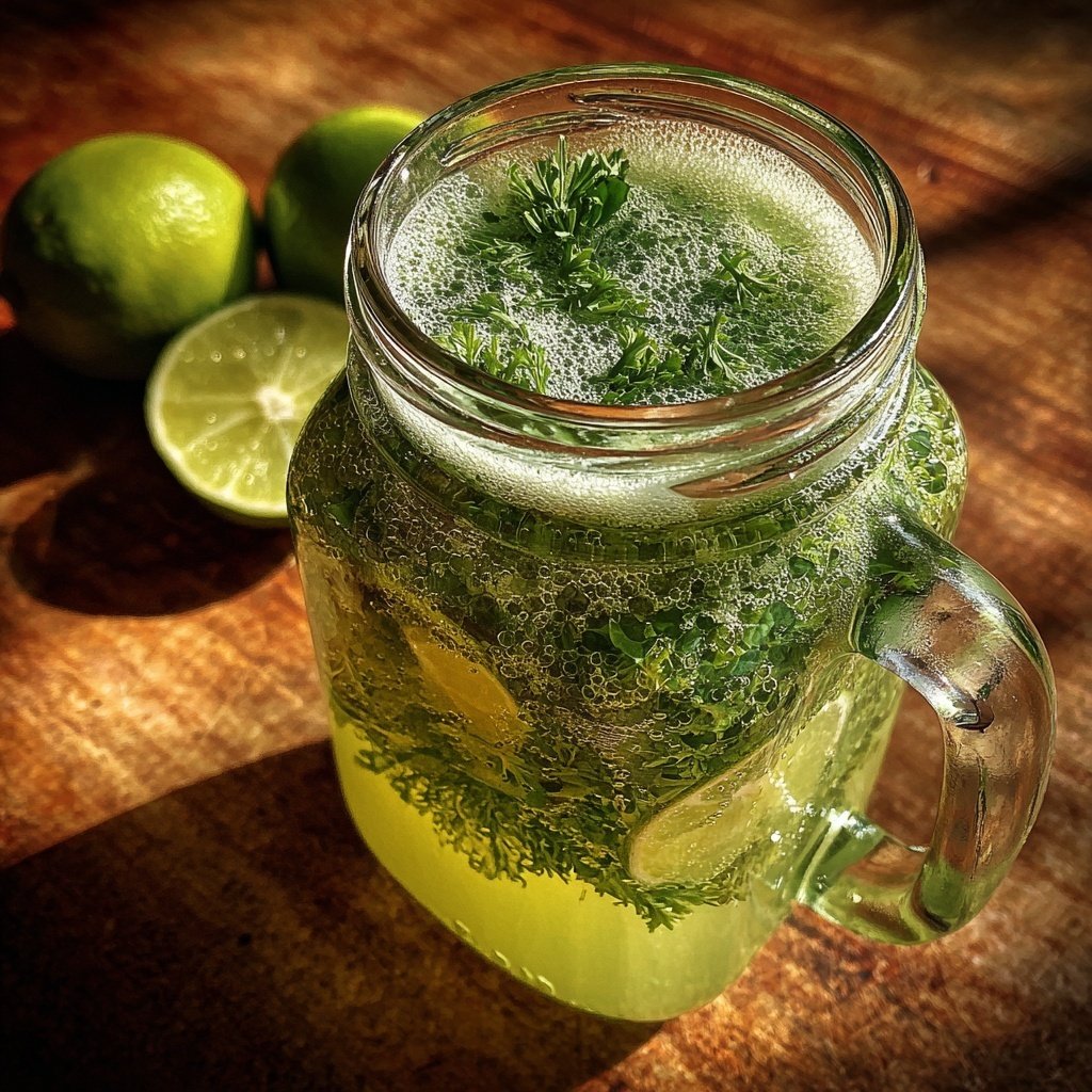 Refreshing Dandelion and Lime Aid