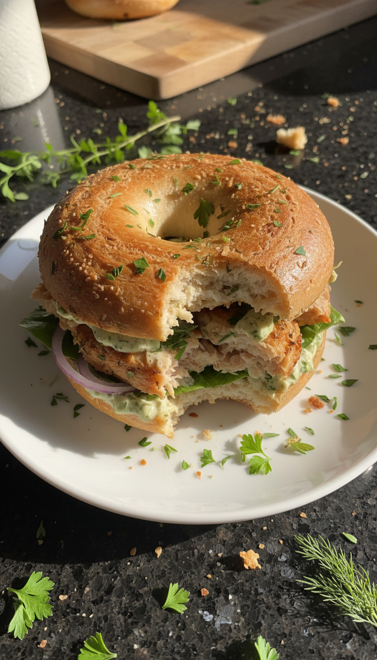 Herbed Chicken Bagel Sandwich