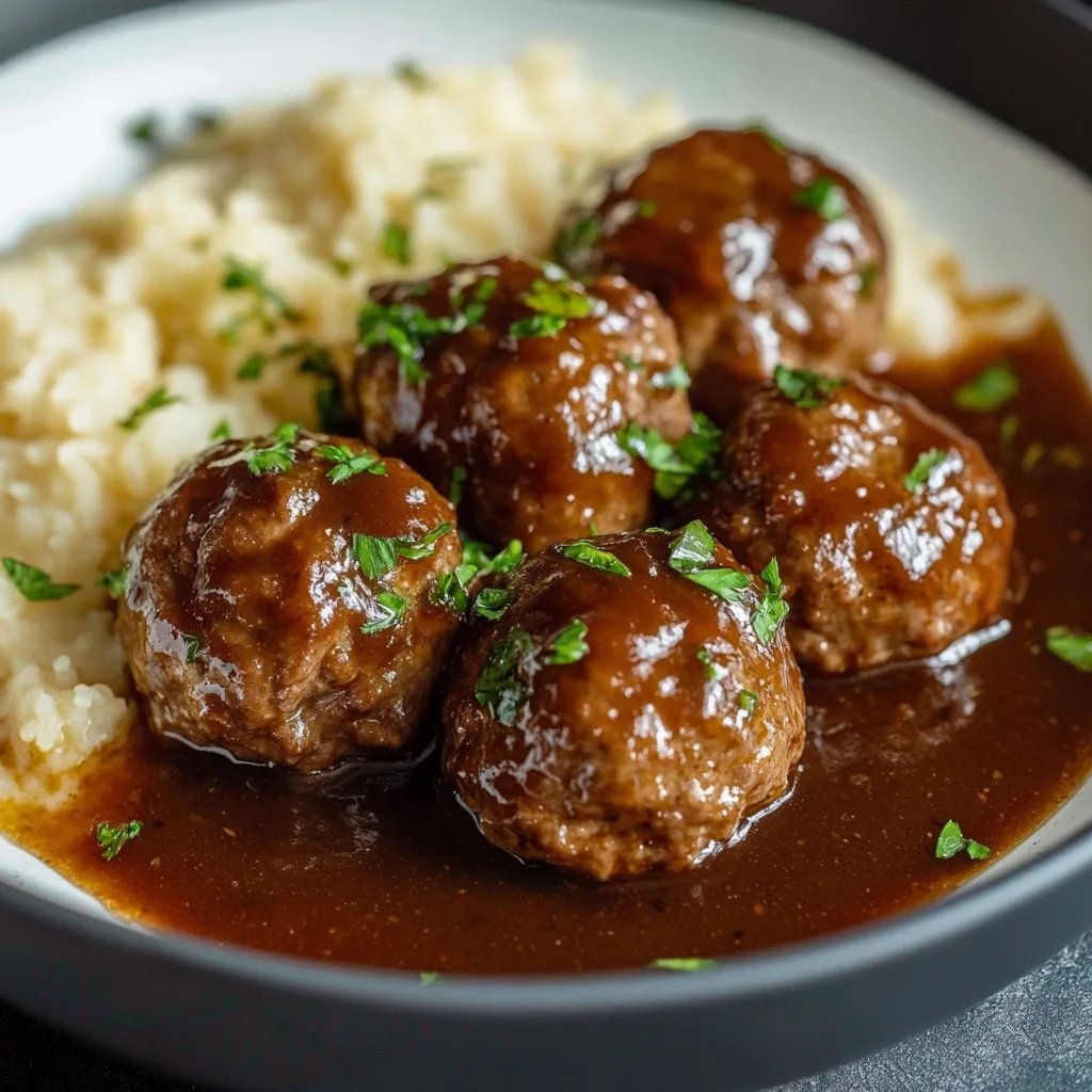Slow Cooker Salisbury Steak Meatballs