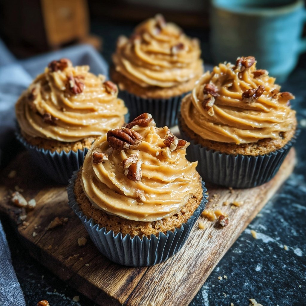 Butterscotch Cupcakes with Pecans