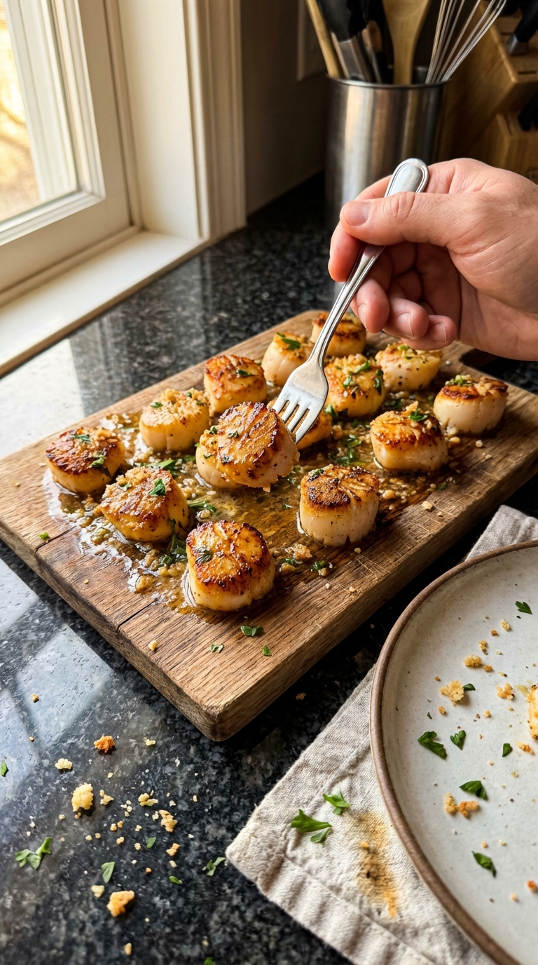 Savory Scallops with Garlic Sauce