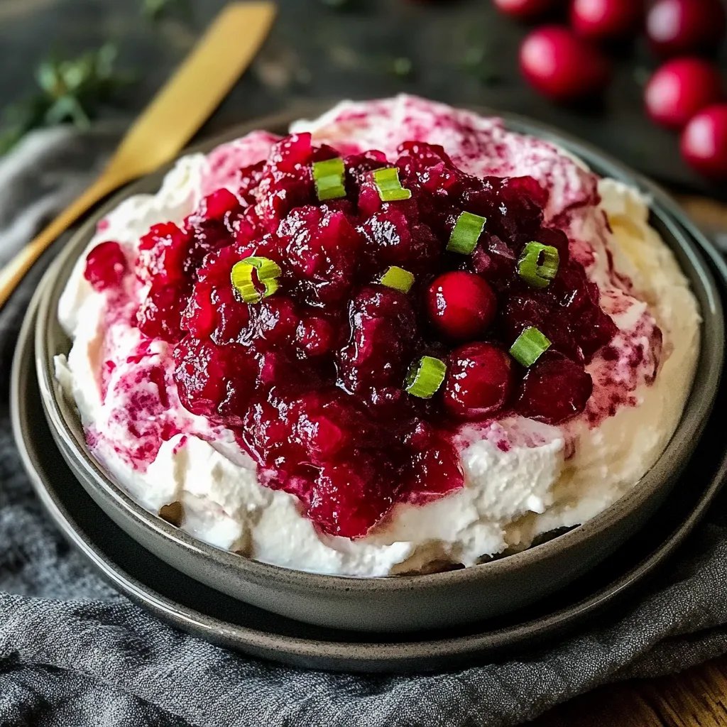 Irresistible Cranberry Relish Cream Cheese Dip