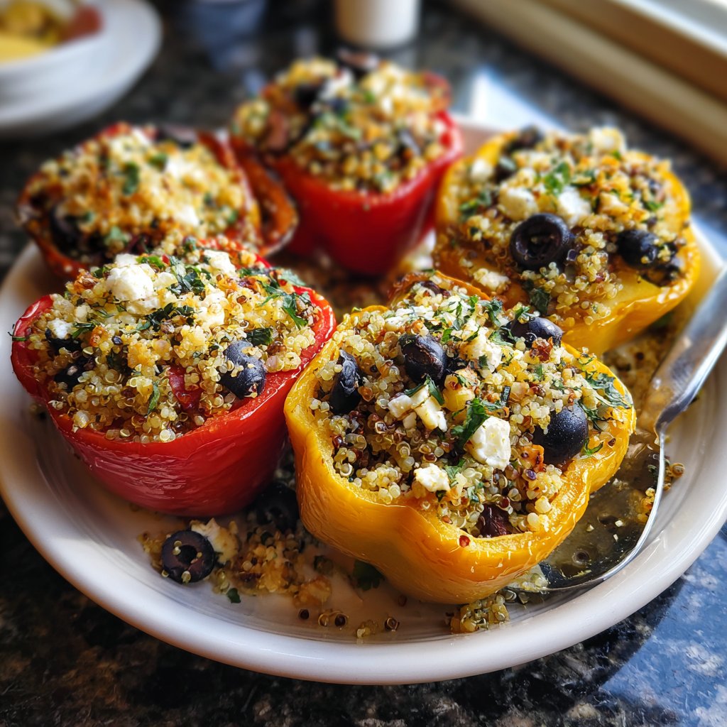 Mediterranean Quinoa Stuffed Peppers