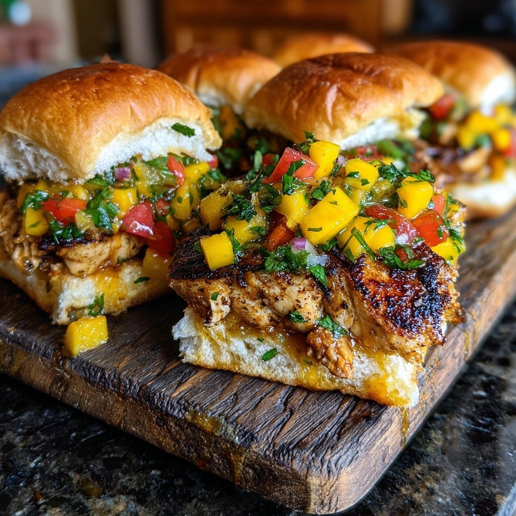 Mango Salsa Chicken Sliders