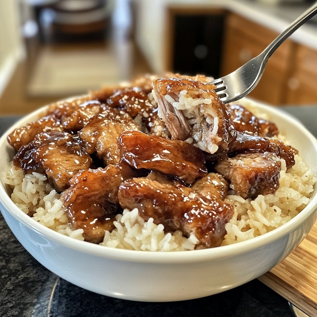 Sticky Glazed Pork Rice Bowls