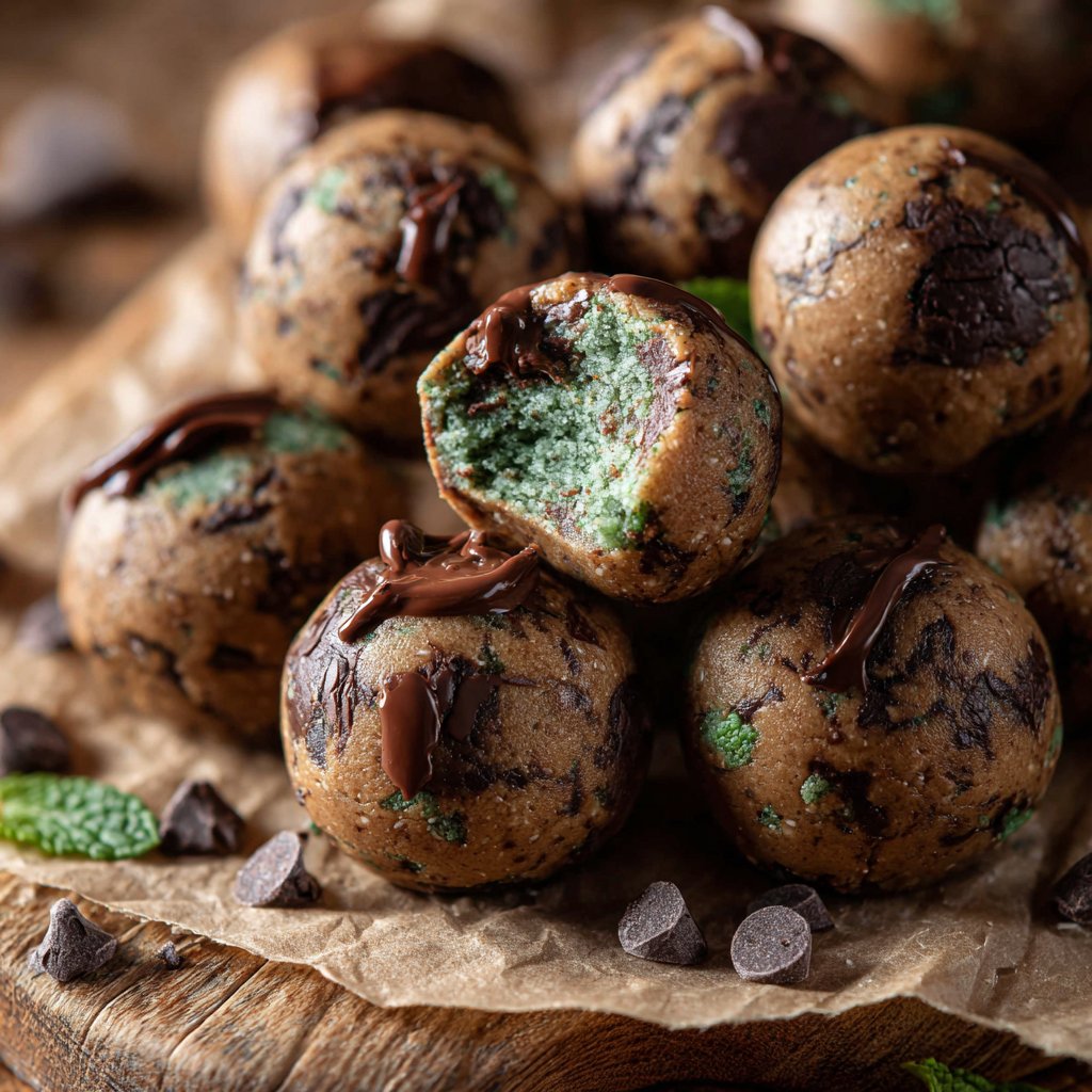 Mint Chocolate Cookie Dough Bites
