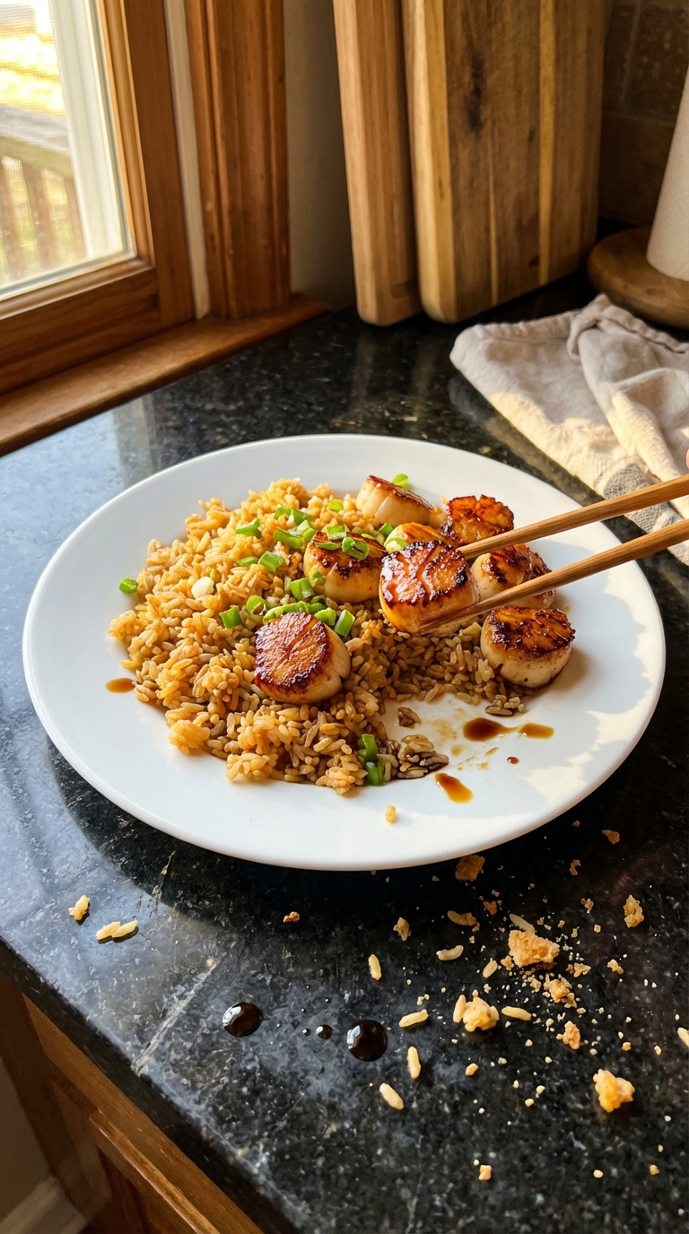 Savory Scallops with Fried Rice
