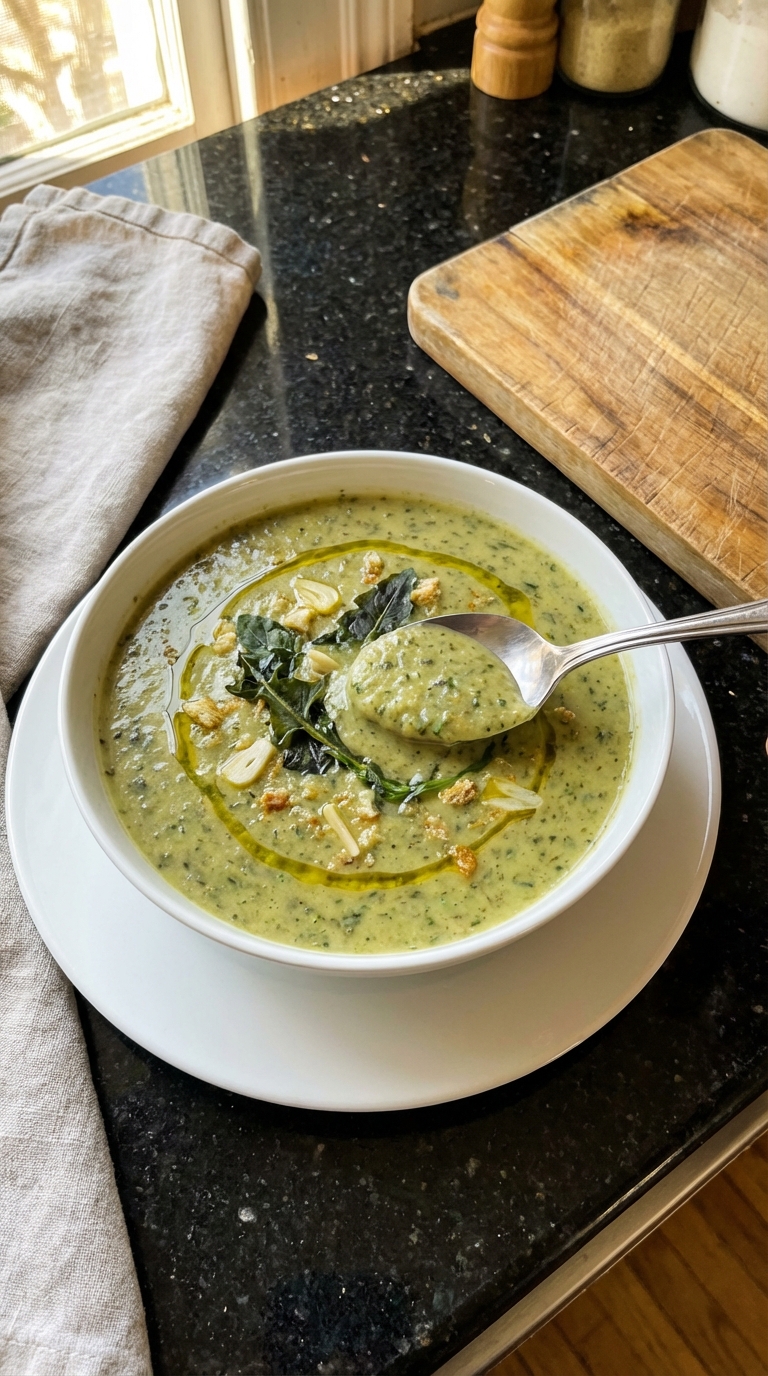 Herbed Dandelion Green Soup